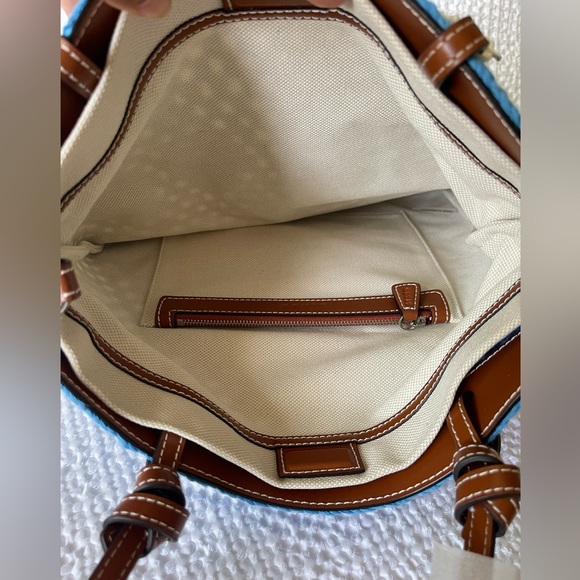 STAUD Crochet Porte Tote Shoulder Bag Casual Beachy In Azure Color One Size - Picture 5 of 15